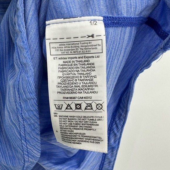 Adidas Size Medium heathered blue tank top cross x‎ back with cut out climalite - Picture 6 of 6